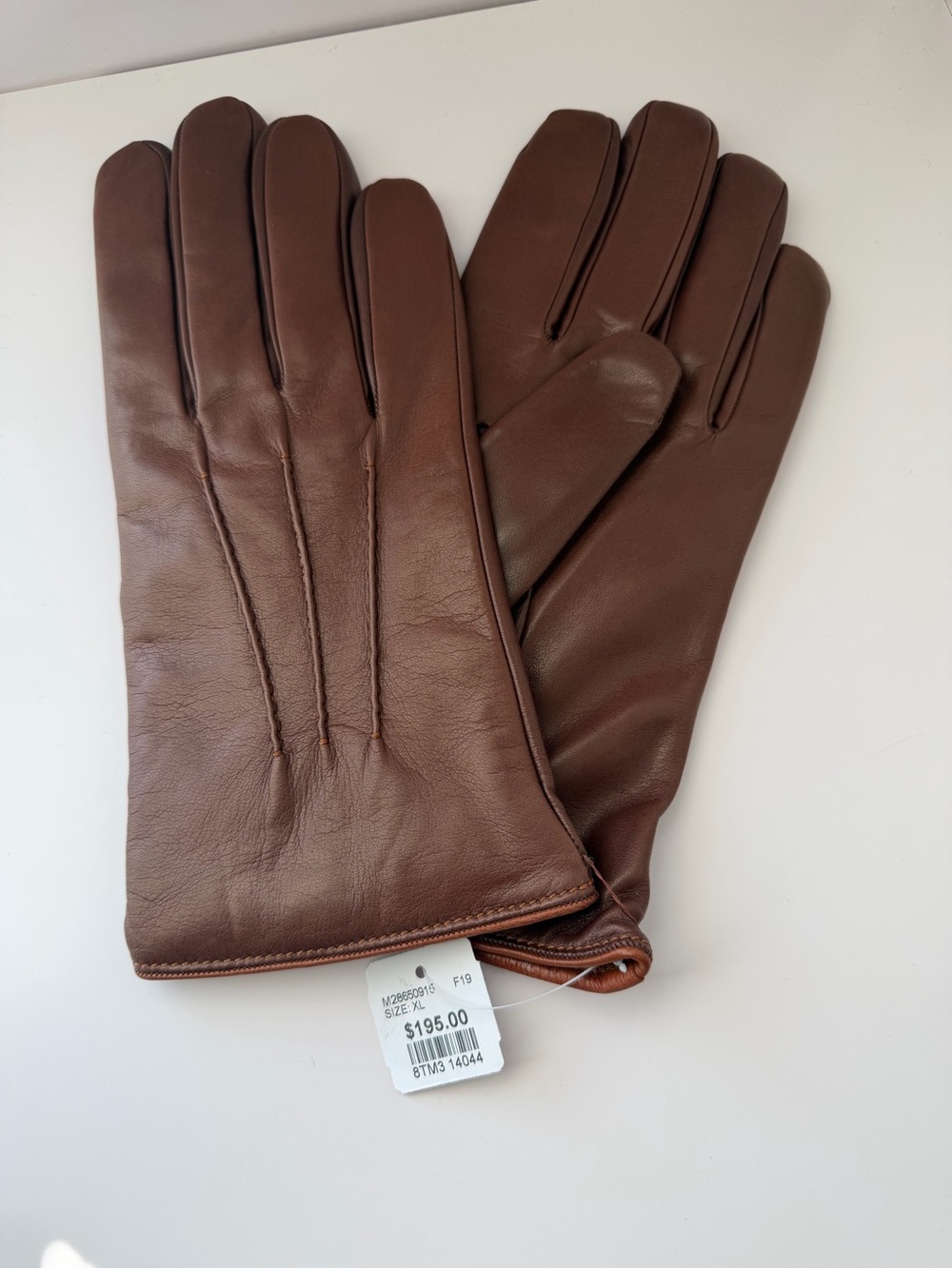 Joseph Abboud Men's Brown Cashmere & Lambskin Gloves - $195